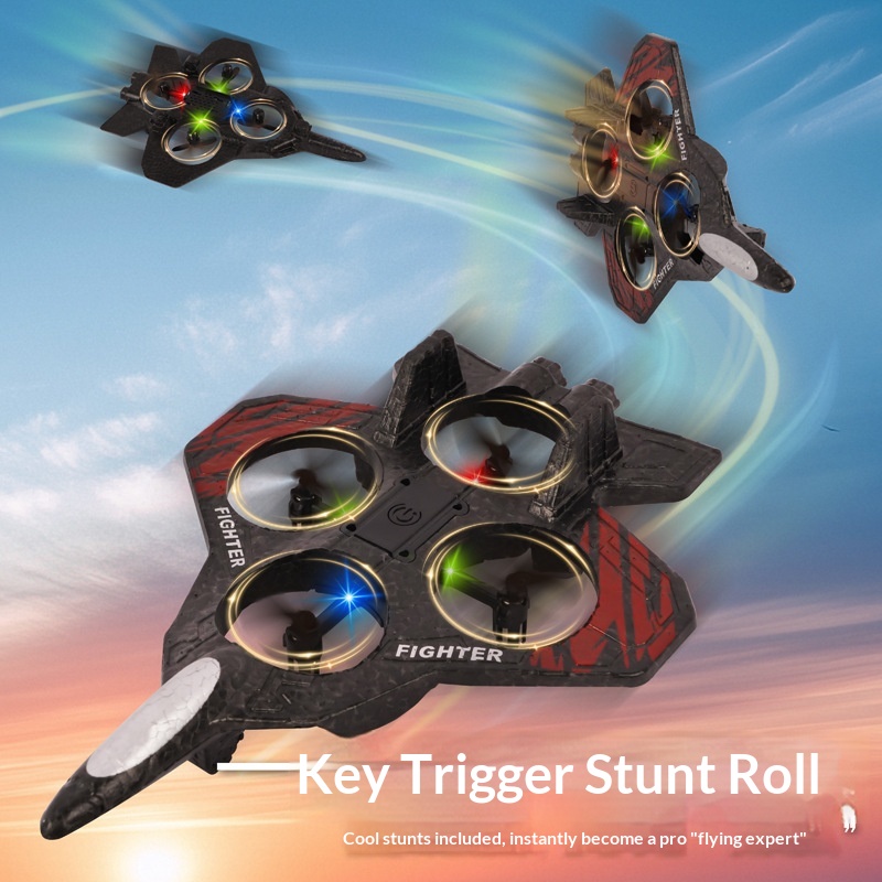 Drone Rc Fighter Jet - Aereo Telecomandato in Schiuma con Luci