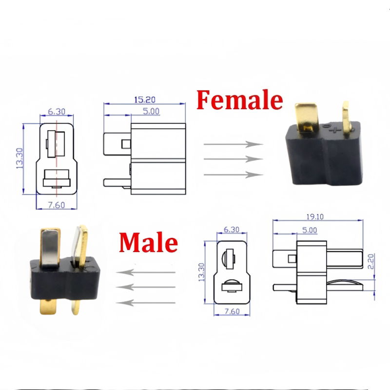 Connettori T Plug Maschio e Fe - Drone Rc Not Connected recensione e prezzo