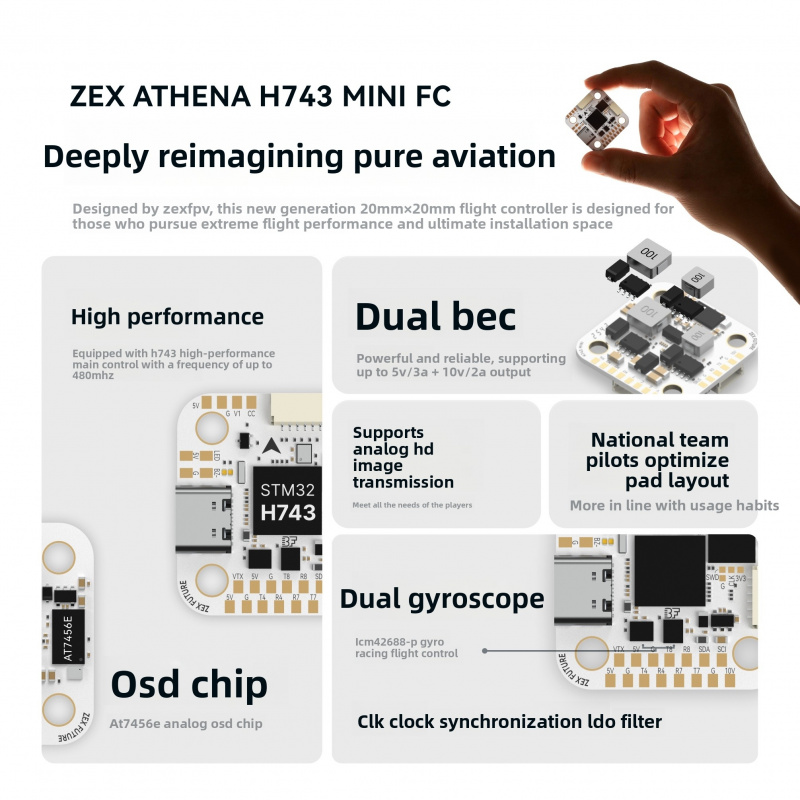 ZEX ATHENA H743 Mini Flight Co - Betaflight Flight Controller recensione e prezzo